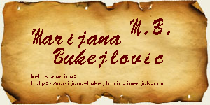 Marijana Bukejlović vizit kartica